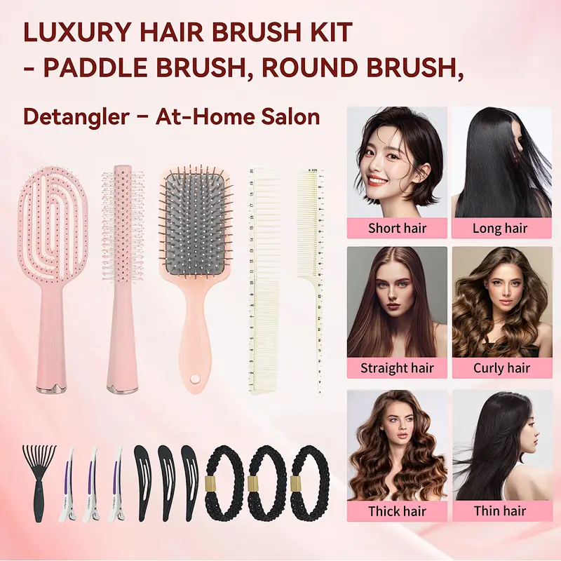 New Design 15PCS Comb Set Professional Hair Styling Kit with Wide & Fine Tooth Combs Comfortable Hair Styling Tools for All People